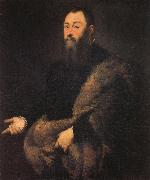 Jacopo Tintoretto Portrait of a Gentleman in a Fur oil painting reproduction